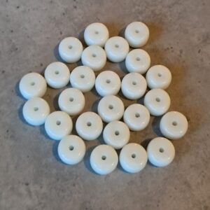 glaskraal rondel 8 mm white 25 stuks