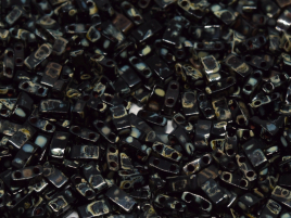 4511 miyuki half tila opaque picasso black 5 gram