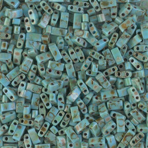 4514 miyuki half tila opaque picasso turquoise blue 5 gram