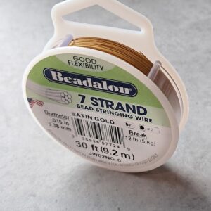 beadalon rijgdraad 7 draads 0.38 mm satin gold 9.2 meter