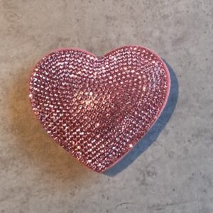 statement hanger met strass hart light pink 5.5 cm x 6 cm