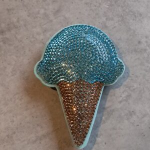 statement hanger met strass ijslolly turquoise-brown 8.5 cm x 6 cm