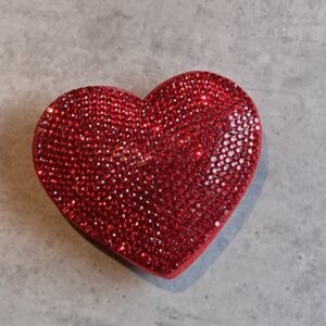 statement hanger met strass hart red 5.5 cm x 6 cm