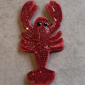 statement hanger met strass kreeft red-black 9.5 cm x 5 cm