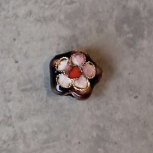 kraal cloisonne bloem plat paars 11 x 11 x 5 mm
