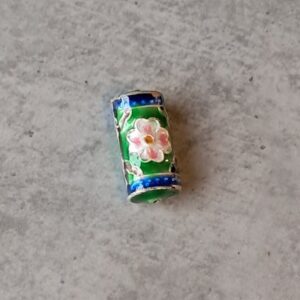 kraal cloisonne langwerpig groen 23 x 11 x 8 mm
