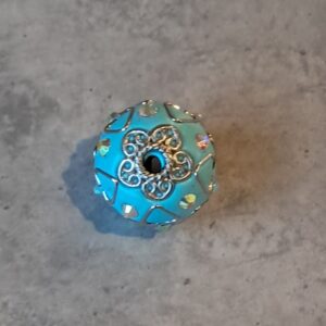 kraal bohemian turquoise-silver 18 mm