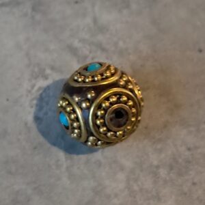 kraal bohemian turquoise-antique gold 13 mm