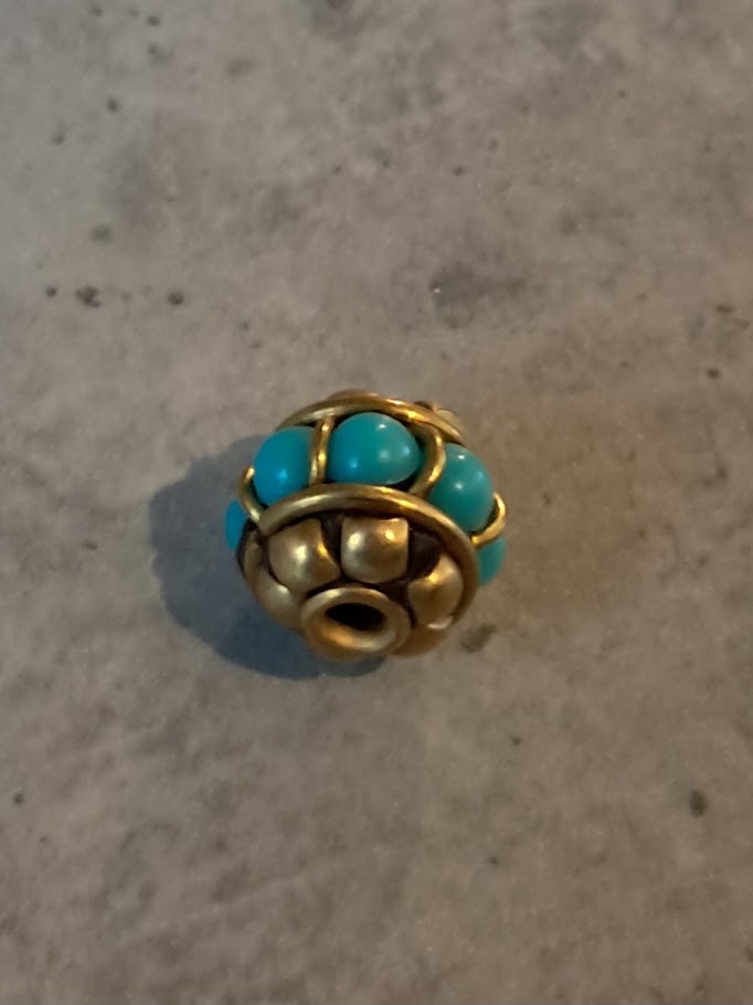 kraal bohemian turquoise-antique gold 11 mm