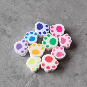kraal polymeer hondenpootje kleurenmix 10 mm 10 stuks