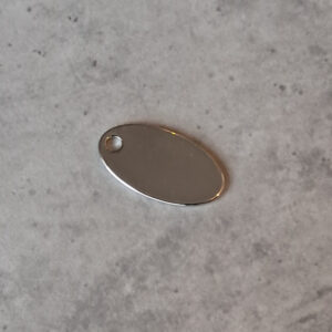graveerplaatje ovaal zilver SS 17 mm x 9 mm