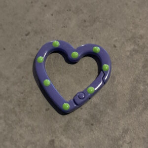 sleutelhanger hart blue-green 25 mm x 26 mm x 4 mm