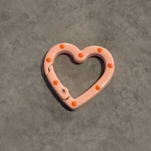 sleutelhanger hart pink-orange 25 mm x 26 mm x 4 mm