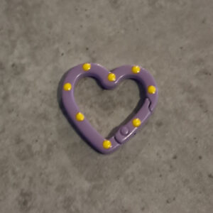 sleutelhanger hart purple-yellow 25 mm x 26 mm x 4 mm