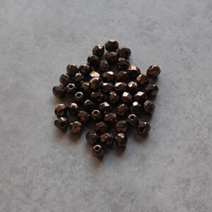 facetkraal Czech glas 4 mm jet bronze 50 stuks