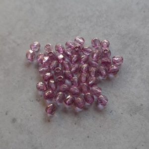 facetkraal Czech glas 4 mm crystal lila luster 50 stuks