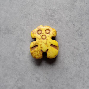 kraal syntetisch howliet beertje geel 18 mm x 15 mm