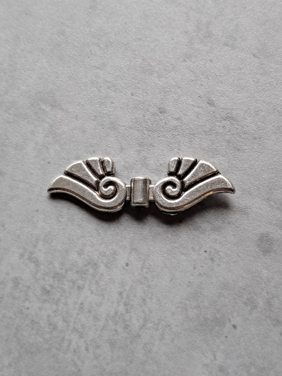 engelenvleugel tibetaans zilver 36 mm x 11 mm