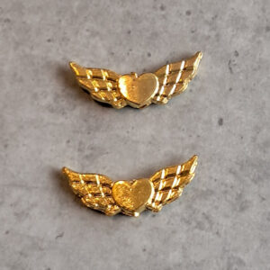 engelenvleugen hartje goud 22 mm x 9 mm 2 stuks