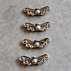 engelenvleugel zilver 22 mm x 5.5 mm 4 stuks