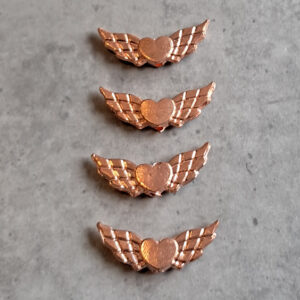 engelenvleugen hartje rose goud 22 mm x 9 mm 4 stuks