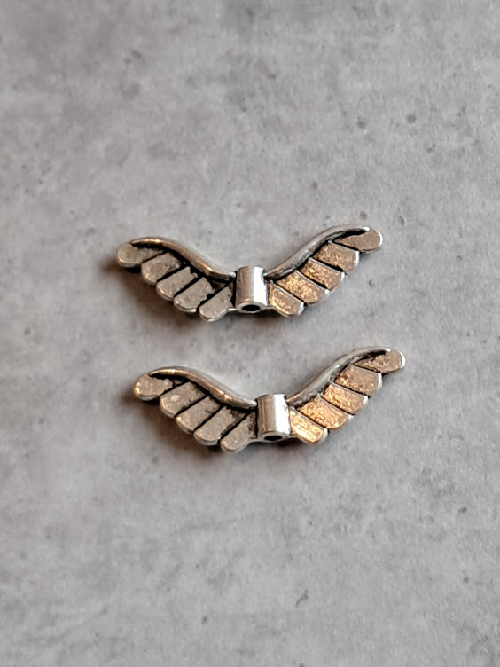engelenvleugel zilver 26 mm x 5 mm 2 stuks
