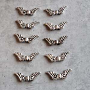 engelenvleugel tibetaans zilver 21 mm x 7.5 mm 10 stuks