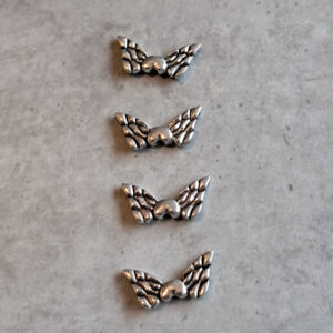 engelenvleugel hartje zilver 18 mm x 8 mm 4 stuks