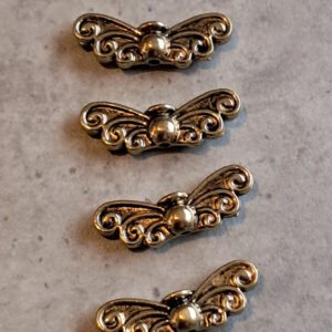 engelvleugel antiek goud 22 mm x 6 mm 4 stuks