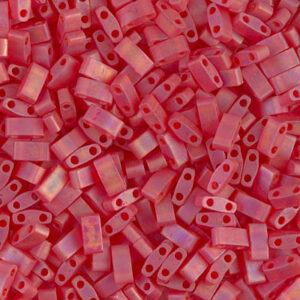 140FR miyuki half tila matte transparent red orange AB 5 gram