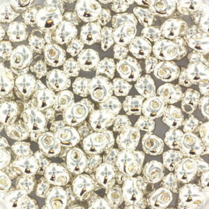961 miyuki drop 3.4 mm bright sterling plated 5 gram