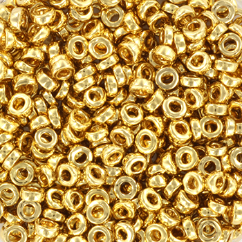 193 miyuki spacer 3 x 1.3 mm 24kt gold light plated 5 gram