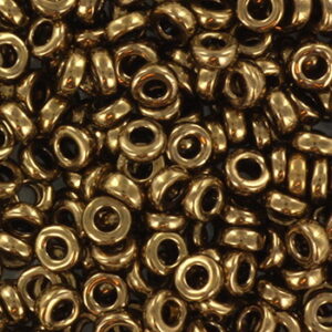457 miyuki spacer 3 x 1.3 mm metallic dark bronze 5 gram
