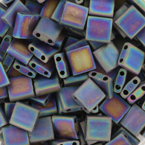401FR miyuki half tila matte black AB iris 5 gram