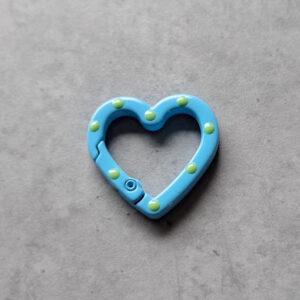 sleutelhanger hart light-blue-green 25 mm x 26 mm x 4 mm