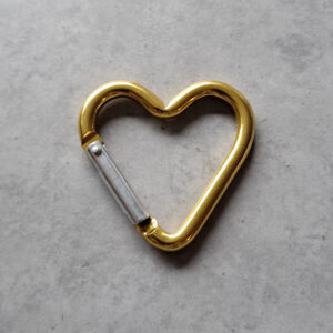 onderdeel sleutelhanger hart shiny golden yellow 42.5 x 45 mm