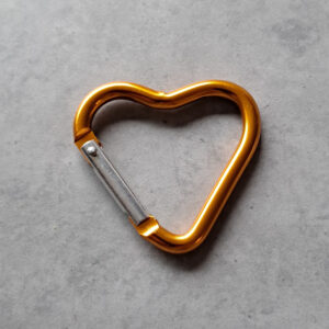 onderdeel sleutelhanger hart shiny light orange 42.5 x 45 mm