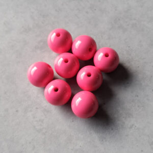 kraal acryl shiny fuchsia pink 14 mm 8 stuks