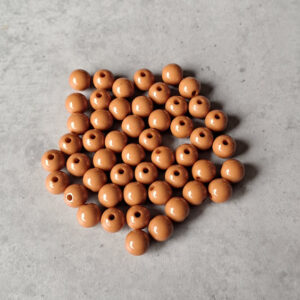 kraal acryl shiny dark cognac brown 8 mm 50 stuks