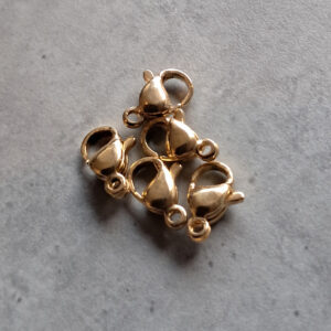 *karabijnsluiting goud SS 9 mm 5 stuks