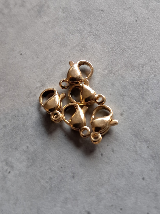 *karabijnsluiting goud SS 9 mm 5 stuks