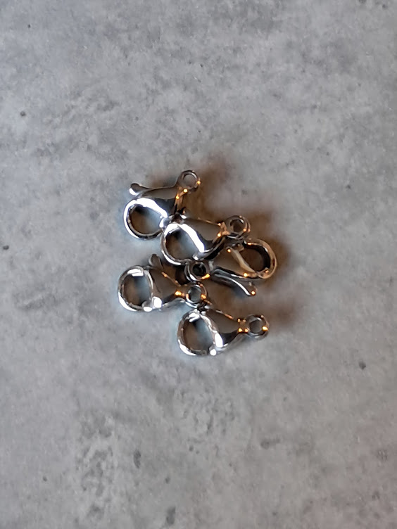 *karabijnsluiting zilver SS 9 mm 5 stuks