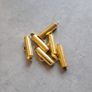 *slide end tube goud 14 mm 6 stuks