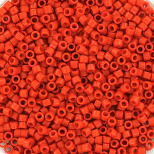 795 miyuki delica 11/0 opaque semi frosted dyed cinnabar 5 gram