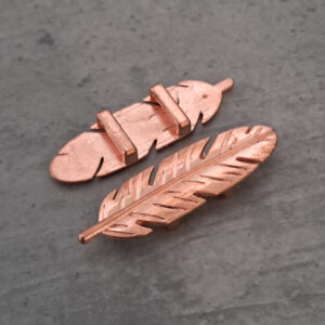 leerschuiver rose goud veer ss 14 mm x 45 mm