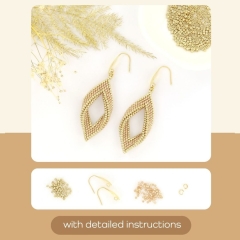DIY kit twisted oorbellen - champagne en goud